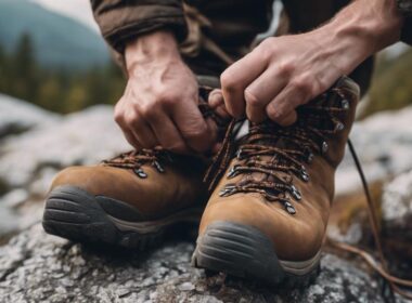 tie hiking boots securely