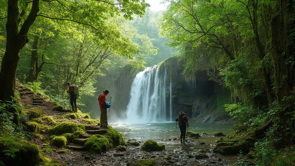 scenic waterfall hiking trail