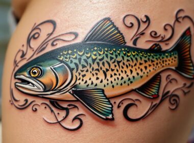 timeless traditional trout tattoos